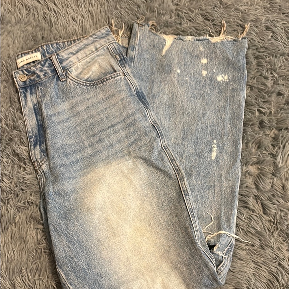 Distressed Light Blue Jeans